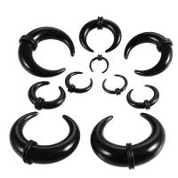 Rustfrit stål Ear Piercing Smykker, Akryl, Horn, mode smykker & Unisex & forskellig størrelse for valg, sort, Solgt af PC