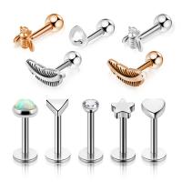 Rustfrit stål Ear Piercing Smykker, 304 rustfrit stål, mode smykker & Unisex, flere farver til valg, 6mm, 8mm, Solgt af PC