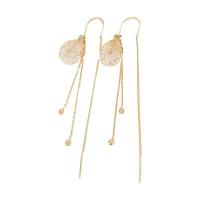Zinc Alloy Drop Earrings Geometrical Pattern gold color plated for woman & hollow nickel lead & cadmium free 60mm Sold By Pair