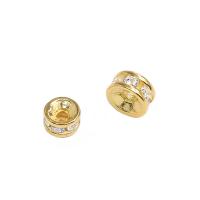 925 Sterling Silver Spacer Bead gold color plated DIY & with rhinestone Sold By PC