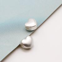 925 Sterling Silver Spacer Bead Heart DIY silver color Approx 2.8mm Sold By PC
