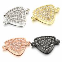 Cubic Zirconia Micro Pave Brass Connector, plated, fashion jewelry & DIY & micro pave cubic zirconia, more colors for choice, 13x18mm, Sold By PC