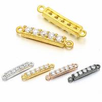 Cubic Zirconia Micro Pave Brass Connector, plated, fashion jewelry & DIY & micro pave cubic zirconia, more colors for choice, 3x16mm, Sold By PC
