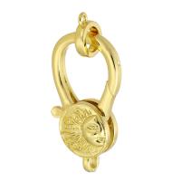 Brass Lobster Clasp Round gold color plated fashion jewelry & DIY & for woman golden Approx 3mm Sold By Lot