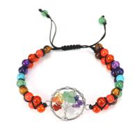 Gemstone Bracelets Natural Stone with Brass & Iron Tree Adjustable & for woman nickel lead & cadmium free 30mm Length Approx 22 cm Sold By PC