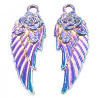 Wing Shaped Zinc Alloy Pendants colorful plated Unisex nickel lead & cadmium free Length Approx 50 cm Sold By PC