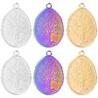 Stainless Steel Pendants, 304 Stainless Steel, Oval, Vacuum Ion Plating, Unisex & different styles for choice, more colors for choice, 20x30mm, Length:Approx 50 cm, Sold By PC