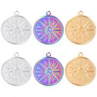 Stainless Steel Pendants 304 Stainless Steel Flat Round Vacuum Ion Plating Unisex Length Approx 50 cm Sold By PC