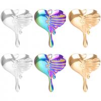 Stainless Steel Heart Pendants, 304 Stainless Steel, Vacuum Ion Plating, Unisex & different styles for choice, more colors for choice, 25x30mm, Length:Approx 50 cm, Sold By PC