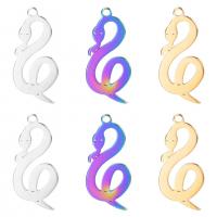 Stainless Steel Animal Pendants, 304 Stainless Steel, Snake, Vacuum Ion Plating, Unisex & different styles for choice, more colors for choice, 14x28mm, Length:Approx 50 cm, Sold By PC