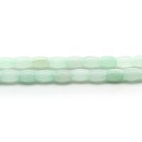 Natural Chalcedony Bead, barrel, polished, dyed & DIY, light green, 6x9mm, Approx 43PCs/Strand, Sold By Strand