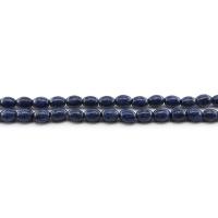 Granito Tingido grânulos, miçangas, Balde, polido, DIY, azul, 6x9mm, Aprox 43PCs/Strand, vendido por Strand