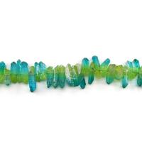 Natürlicher Quarz Perlen Schmuck, Unregelmäßige, poliert, DIY & verschiedene Größen vorhanden, dunkelgrün, verkauft per ca. 38 cm Strang
