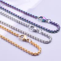 Stainless Steel Chain Necklace, 304 Stainless Steel, Vacuum Ion Plating, different length for choice & for man, more colors for choice, 2.50mm, Sold By PC