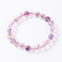 Quartz Bracelets, Super Seven Crystal, Round, Unisex & different size for choice, purple, Length:Approx 18 cm, Sold By PC