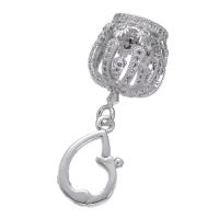 Brass Jewelry Clasps Crown plated DIY & micro pave cubic zirconia nickel lead & cadmium free Sold By PC