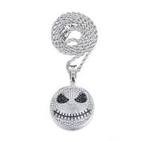 Zinc Alloy Jewelry Necklace with 304 Stainless Steel Chain emotion plated Unisex & with rhinestone nickel lead & cadmium free Length 24 Inch Sold By PC