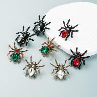 Rhinestone Earring Zinc Alloy Spider fashion jewelry & for woman & with rhinestone nickel lead & cadmium free Sold By Pair
