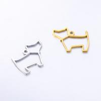 Stainless Steel Animal Pendants, 304 Stainless Steel, Dog, Vacuum Ion Plating, DIY, more colors for choice, 15x18mm, 5PCs/Bag, Sold By Bag