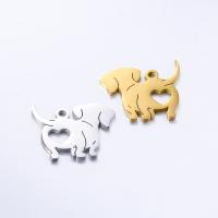 Stainless Steel Animal Pendants, 304 Stainless Steel, Dog, Vacuum Ion Plating, DIY, more colors for choice, 14x17mm, 5PCs/Bag, Sold By Bag