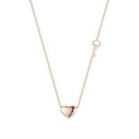 Titanium Steel Necklace, with 5cm extender chain, Heart, Vacuum Ion Plating, fashion jewelry & adjustable & for woman, rose gold color, Length:42 cm, Sold By PC