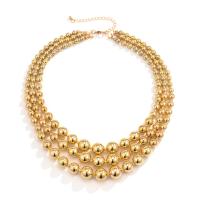 Multi Layer Necklace, Copper Coated Plastic, with 7cm extender chain, Round, three layers & fashion jewelry & for woman, more colors for choice, Length:40 cm, 50 cm, Sold By PC