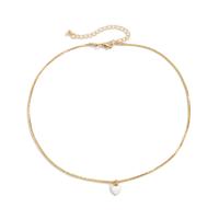 Brass Necklace with 7cm extender chain Heart gold color plated fashion jewelry & adjustable & for woman & enamel nickel lead & cadmium free Length 40 cm Sold By PC