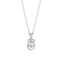 Cubic Zircon Micro Pave 925 Sterling Silver Necklace, platinum plated, micro pave cubic zirconia & for woman, original color, 10x14mm, Length:Approx 17.7 Inch, Sold By PC