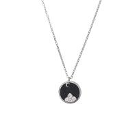Cubic Zircon Micro Pave 925 Sterling Silver Necklace, with Blue Goldstone, platinum plated, micro pave cubic zirconia & for woman, original color, 13x13mm, Length:Approx 17.7 Inch, Sold By PC
