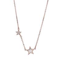 925 Sterling Silver Necklaces, with White Shell, Star, plated, fashion jewelry & for woman, more colors for choice, 11x11mm, Length:Approx 17.7 Inch, Sold By PC