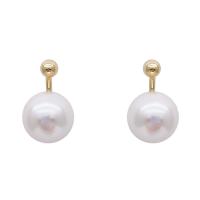 Tibetan Style Drop Earrings, with Plastic Pearl, Round, gold color plated, Korean style & for woman, 23mm, Sold By Pair