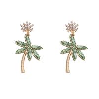 Rhinestone Earring Zinc Alloy Tree gold color plated Bohemian style & for woman & with rhinestone nickel lead & cadmium free Sold By Pair