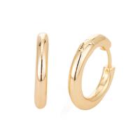 Messing Huggie Hoop Earring, gold plated, verschillende grootte voor keus & voor vrouw, Verkocht door pair