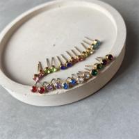 Kolczyk z kryształem górskim, Srebro 925, dla kobiety & z kamieniem, dostępnych więcej kolorów, 4mm, sprzedane przez para