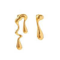 Asymmetric Earrings, 304 Stainless Steel, Vacuum Ion Plating, fashion jewelry & for woman, golden, Sold By Pair