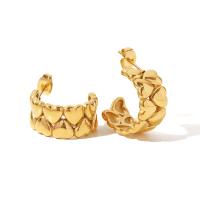 Boucle d'oreille de gaujon en acier inoxydable, Acier inoxydable 304, bijoux de mode & pour femme, doré, 19x9.85mm, Vendu par paire