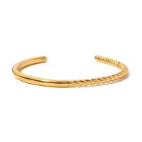 Stainless Steel Bangle, 304 Stainless Steel, Vacuum Ion Plating, fashion jewelry & for woman, golden, 66mm, Sold By PC
