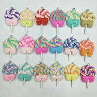 Polymer Clay Hangers, Lollipop, DIY, meer kleuren voor de keuze, 27x45mm, Ca 100pC's/Bag, Verkocht door Bag