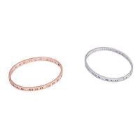 304 Stainless Steel Bangle with Cubic Zirconia Donut rack plating for woman 4.50mm Inner Approx 60mm Sold By PC