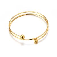 Stainless Steel Bangle, 304 Stainless Steel, Round, rack plating, Double Layer & Adjustable & for woman, more colors for choice, 8mm, Inner Diameter:Approx 50mm, Sold By PC