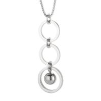 Stainless Steel Sweater Chain Necklace, 304 Stainless Steel, Donut, rack plating, for woman, more colors for choice, 30mm, Length:Approx 65 cm, Sold By PC