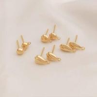 Brass Earring Drop Component real gold plated DIY golden nickel lead & cadmium free Sold By Pair