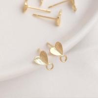 Brass Earring Drop Component Heart real gold plated DIY golden nickel lead & cadmium free Sold By Pair