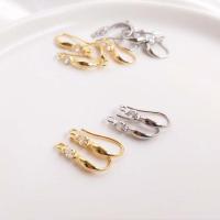 Brass Earring Hook plated DIY & micro pave cubic zirconia nickel lead & cadmium free Sold By Pair