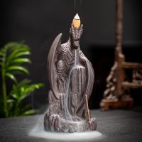 Backflow Incense Burner, Purple Clay, handmade, for home and office & durable, 98x85x200mm, Sold By PC