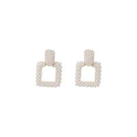 Zinklegierung Ohrringe, mit Kunststoff Perlen, Modeschmuck & für Frau, goldfarben, frei von Nickel, Blei & Kadmium, 25x36mm, verkauft von Paar