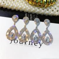 Rhinestone Earring Zinc Alloy fashion jewelry & for woman & with rhinestone nickel lead & cadmium free Sold By Pair