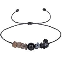 Gemstone Bracelets with Wax Cord irregular handmade fashion jewelry & Unisex & adjustable Length 18-36 cm Sold By PC