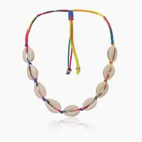 Knude ledning Smykker Set, armbånd & halskæde, med Shell, Shell, mode smykker & flerlags & justerbar & for kvinde, flerfarvede, nikkel, bly & cadmium fri, Solgt af PC