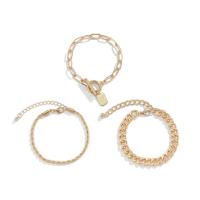 Zinc Alloy Bracelet Iron with Zinc Alloy with 5cm extender chain plated three pieces & fashion jewelry & for woman nickel lead & cadmium free Length 16 cm Sold By Set